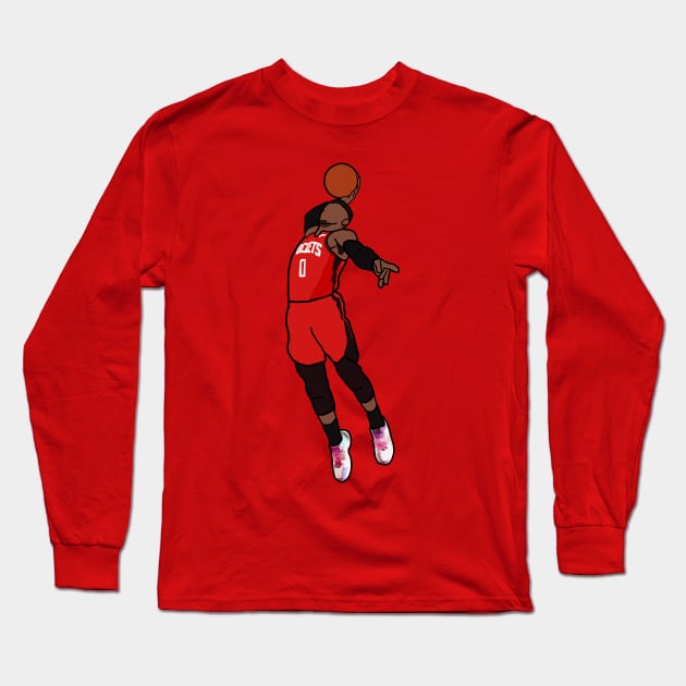 Russell Westbrook - Houston Rockets Long Sleeve T-Shirt by xavierjfong